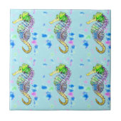 Aquarel zeepaardje tegeltje (Voorkant)