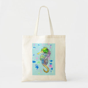 Aquarel zeepaardje tote bag