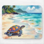 Aquarel Zeeschildpad Muismat (Voorkant)