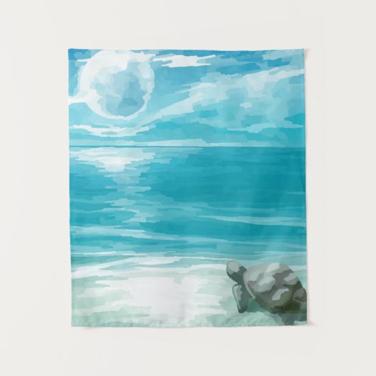 Aquarel Zeeschildpad Nesten Wandkleed (Voorkant)