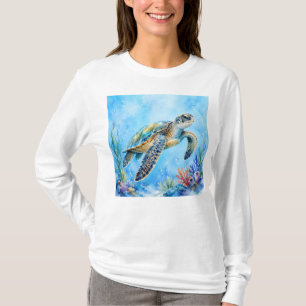 Aquarel Zeeschildpad Onderwater T-shirt