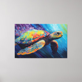 Aquarel Zeeschildpad Schilderij Canvas Afdruk