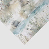 Aquarel Zegelrobben Kust Tissuepapier (Detail)
