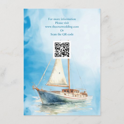 Aquarel Zeilboot Informatiekaartje (Achterkant)