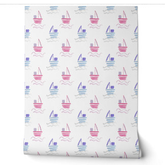 Aquarel Zeilboot Nautische Kinderkamer Behang