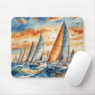 Aquarel Zeilboot Regatta Muismat