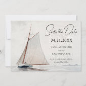 Aquarel Zeilboot Save the Date (Voorkant)
