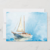 Aquarel Zeilboot Trouw Dank Je Bedankkaart (Achterkant)