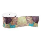 Aquarel "Ziggy de hond in overall" Satijnen Lint (Spoel)