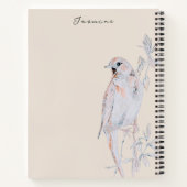 Aquarel Zingende Nachtegaal Spiraal Notebook Notitieboek (Achterkant)