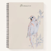 Aquarel Zingende Nachtegaal Spiraal Notebook Notitieboek (Voorkant)