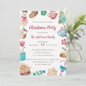 Aquarel Zoete Kerstfeest Uitnodiging (Staand voorkant)