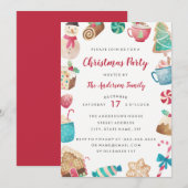Aquarel Zoete Kerstfeest Uitnodiging (Voorkant / Achterkant)