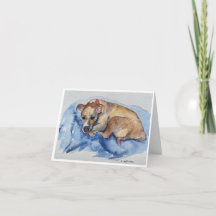aquarel-zoete-redding-hondje Vouwkaartje met dankb
