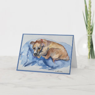 aquarel zoete reddingshond Vouwbare Wenskaart Kaart