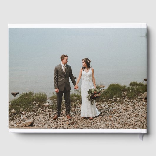 Aquarel zomer strand bruiloft foto gastenboek (Achterkant)