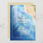 Aquarel zomer strand bruiloft uitnodiging (Voorkant / Achterkant)