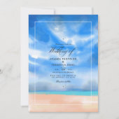 Aquarel zomer strand trouw uitnodiging (Voorkant)