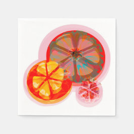 Aquarel zomercitrus sinaasappel servet