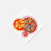 Aquarel zomercitrus sinaasappel servet (Hoek)