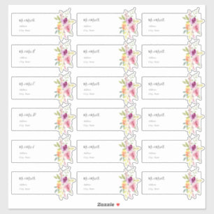 Aquarel Zomerrozen Gastadres Sticker