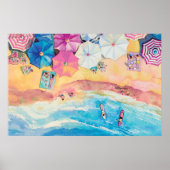 Aquarel Zomerstrand Poster (Voorkant)