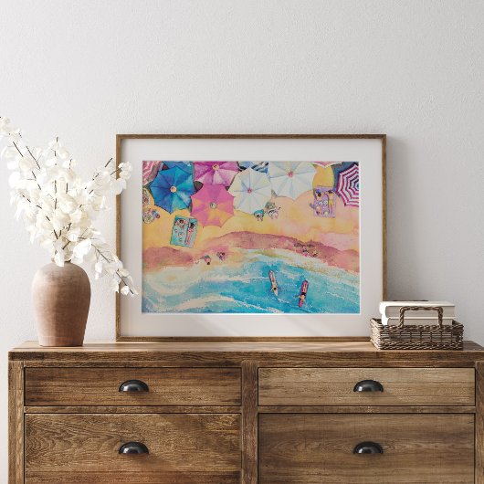 Aquarel Zomerstrand Poster