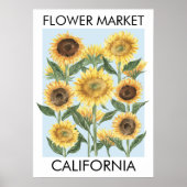 Aquarel Zonnebloem Bloemenmarkt Bloemstuk Muur Kun Poster (Voorkant)