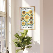 Aquarel Zonnebloem Bloemenmarkt Bloemstuk Muur Kun Poster