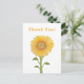 Aquarel Zonnebloem Dank u Briefkaarten (Staand voorkant)