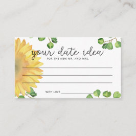 Aquarel zonnebloem Datum uit eten ideeën \ Datum p Informatiekaartje