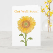 Aquarel Zonnebloem Get Well Soon Wenskaarten Kaart (Gele Bloem)