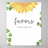 Aquarel zonnebloem gunsten neem er een  poster (Voorkant)