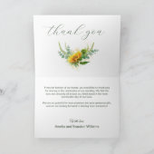 Aquarel Zonnebloem Rustieke Trouw Dankkaart Bedankkaart (Binnen)