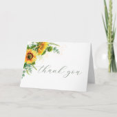 Aquarel Zonnebloem Rustieke Trouw Dankkaart Bedankkaart (Voorkant)