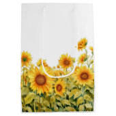Aquarel Zonnebloemen Rouwherinnering Medium Cadeauzakje (Achterkant)