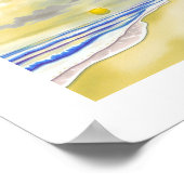 Aquarel Zonsondergang Kunstposter Poster (Hoek)