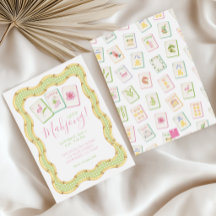 Aquarel Zuidelijke Zomer Rattan Mahjong Feest