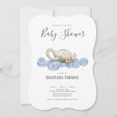 Aquarel zwaan baby shower kaart (Voorkant)