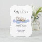 Aquarel zwaan baby shower kaart (Staand voorkant)
