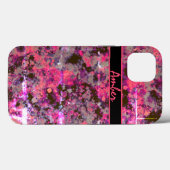 Aquarel Zwart Roze Verfspatten Persoonlijk Case-Mate iPhone Case (Achterkant (horizontaal))