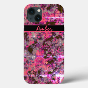 Aquarel Zwart Roze Verfspatten Persoonlijk Case-Mate iPhone Case