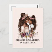 Aquarel Zwarte Moeder en Dochter (1) Briefkaart (Voorkant / Achterkant)