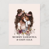 Aquarel Zwarte Moeder en Dochter (1) Briefkaart (Voorkant)