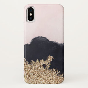Aquarel zwarte roos verf en goud gescheurd Case-Mate iPhone case