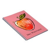 Aquarelappel Gepersonaliseerde Leraar Notitieboek (Rechterzijde)
