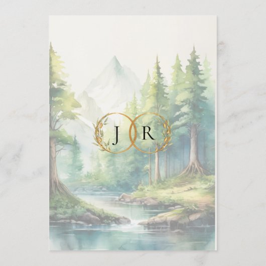 Aquarelbergen & Monogram Menu (Achterkant)