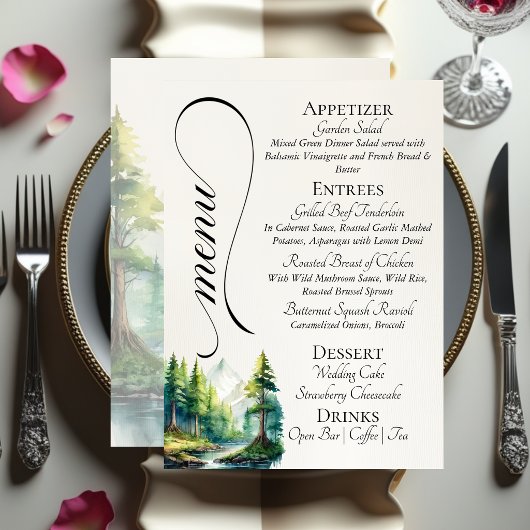 Aquarelbergen & Monogram Menu