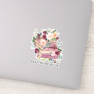 Aquarelboek en roos bloem lees citaat sticker