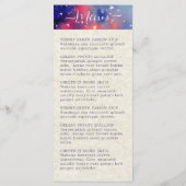 Aquarelboeken Paars & Roze Fantasievolle Trouwdag Menu (Achterkant)